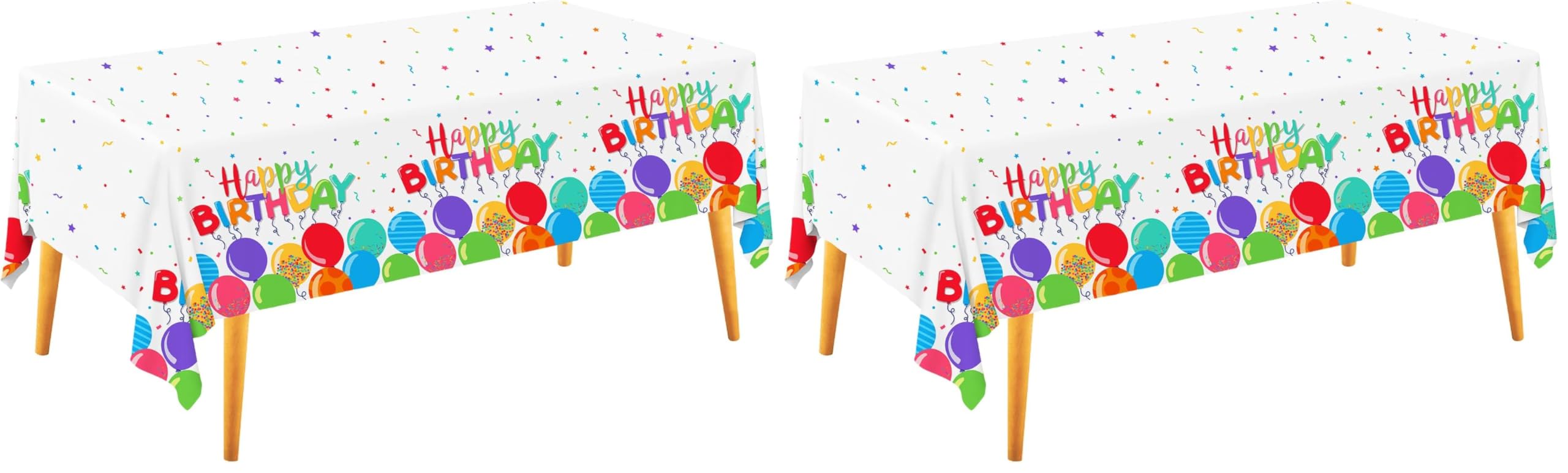 Gatherfun Birthday Disposable Tablecloth, Plastic Table Cover for Kid’s Birthday Party, 54”x108”, 3 PCS (Pack of 2)