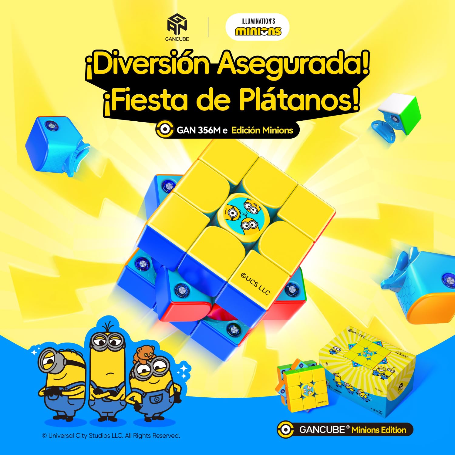 GAN 251 v2 Cube 2x2 & 356ME Cubo Profesional Magnético 3x3 Edición Minions