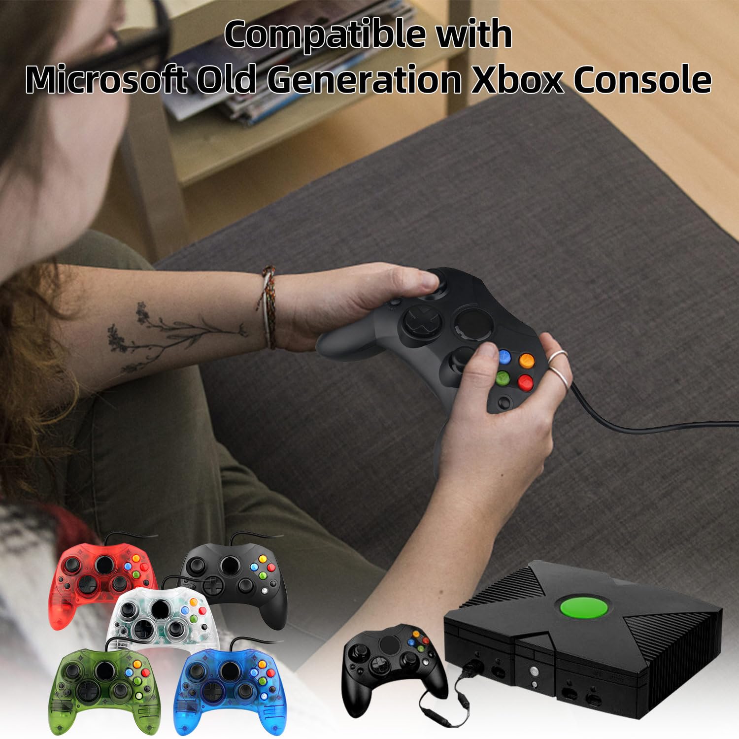 OSTENT Wired Controller Gamepad Joystick S Type 2 A Compatibile per Microsoft Old Generation Xbox Console Videogiochi