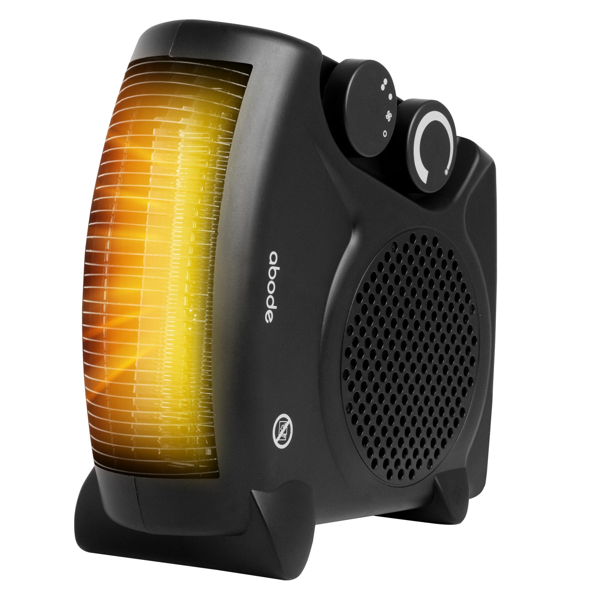 Abode, AFH1001B, Horizontal and Vertical Fan Heater with 2kW Power, 2 Heat Settings, Overheat Protection, Adjustable Thermostat, Room Size 20 m2 in Black-image-3