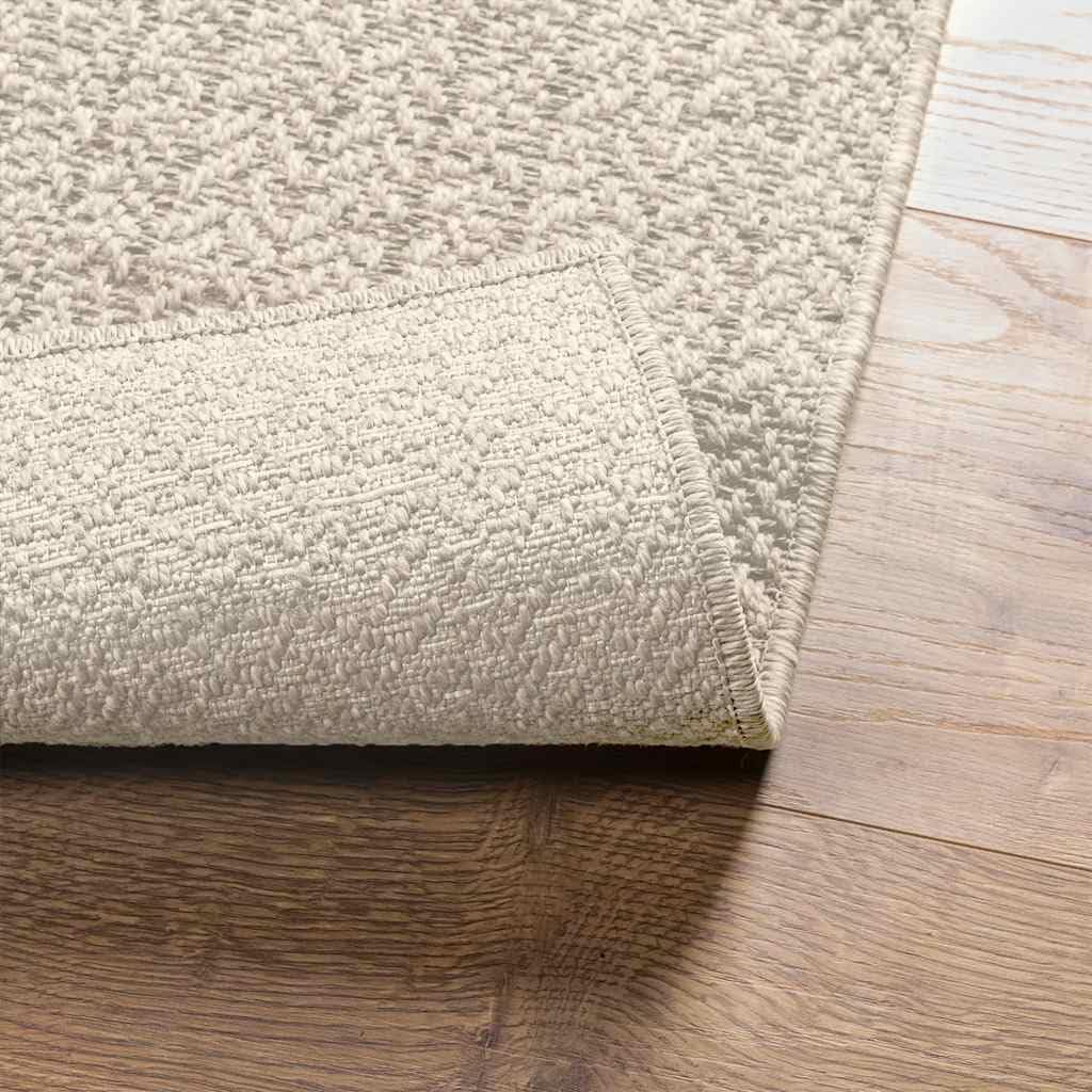 vidaXL Alfombra ZIZUR Apariencia Yute Interior Exterior Crema