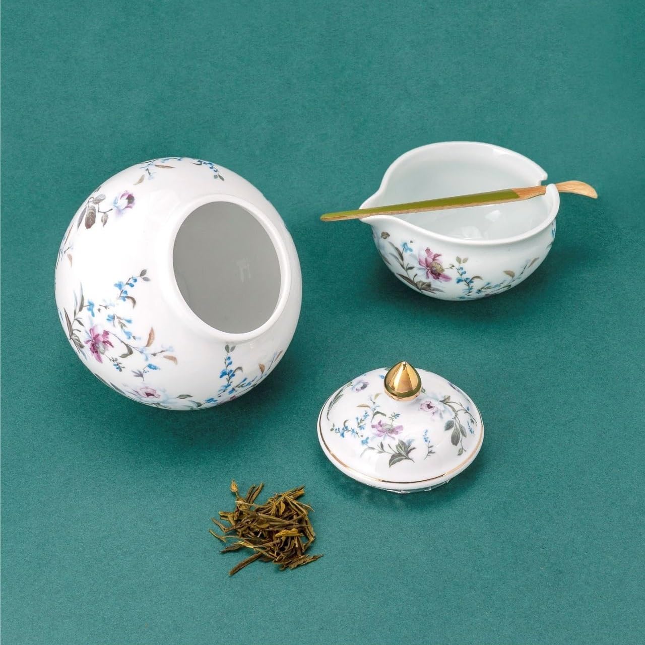 Ceramiczny pojemnik na herbatę, ceramiczny słoik do przechowywania herbaty, domowy słoik z zamknięciem, kubek do herbaty, łyżeczka do herbaty, chiński zestaw do herbaty, zestaw do herbaty, pojemnik