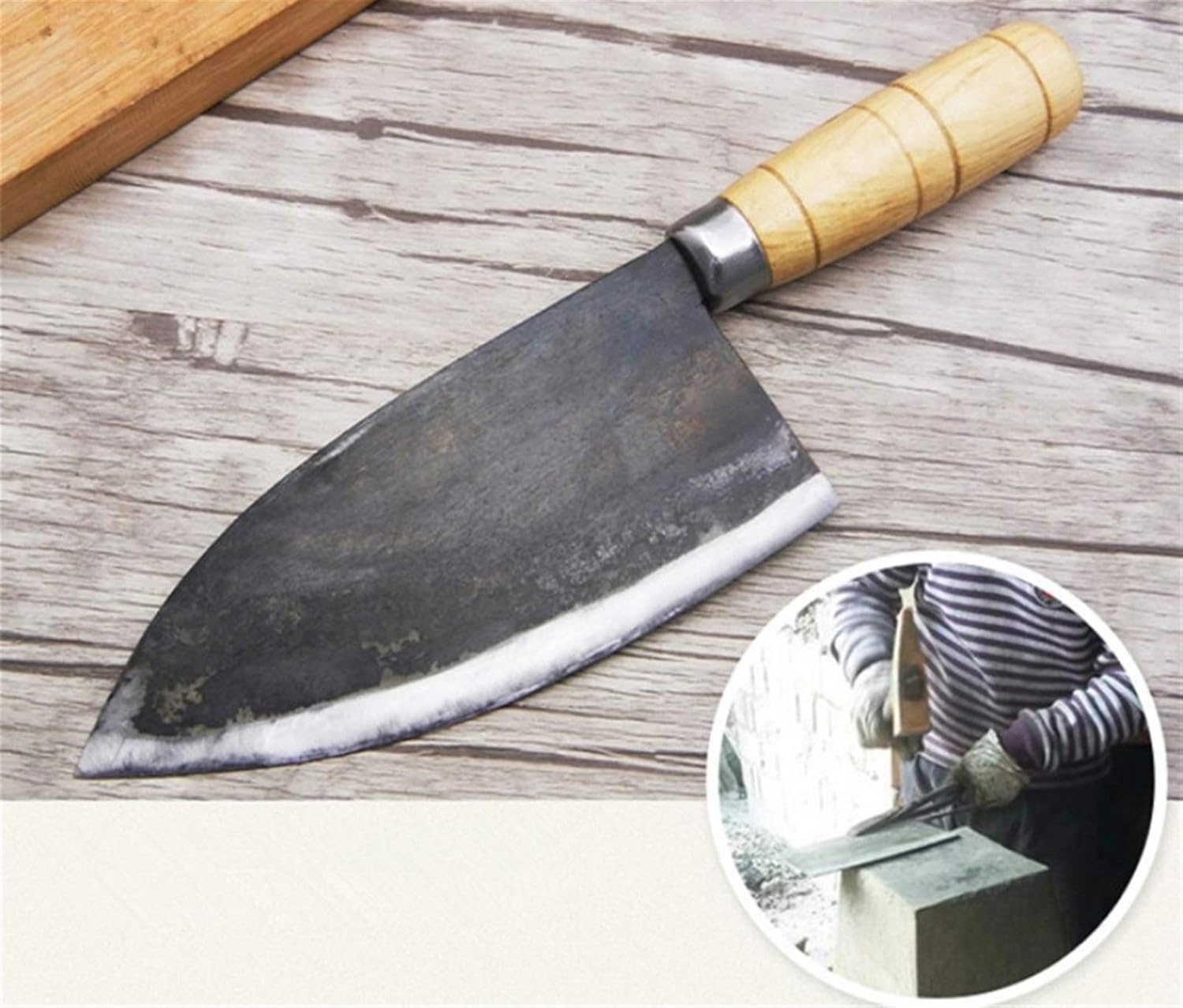 Handmade Clip Steel Round Belly Kill Fish Knife Hotel Seafood Cutting Knives Outdoor Filleting Farm Fish Slaughtering Knife