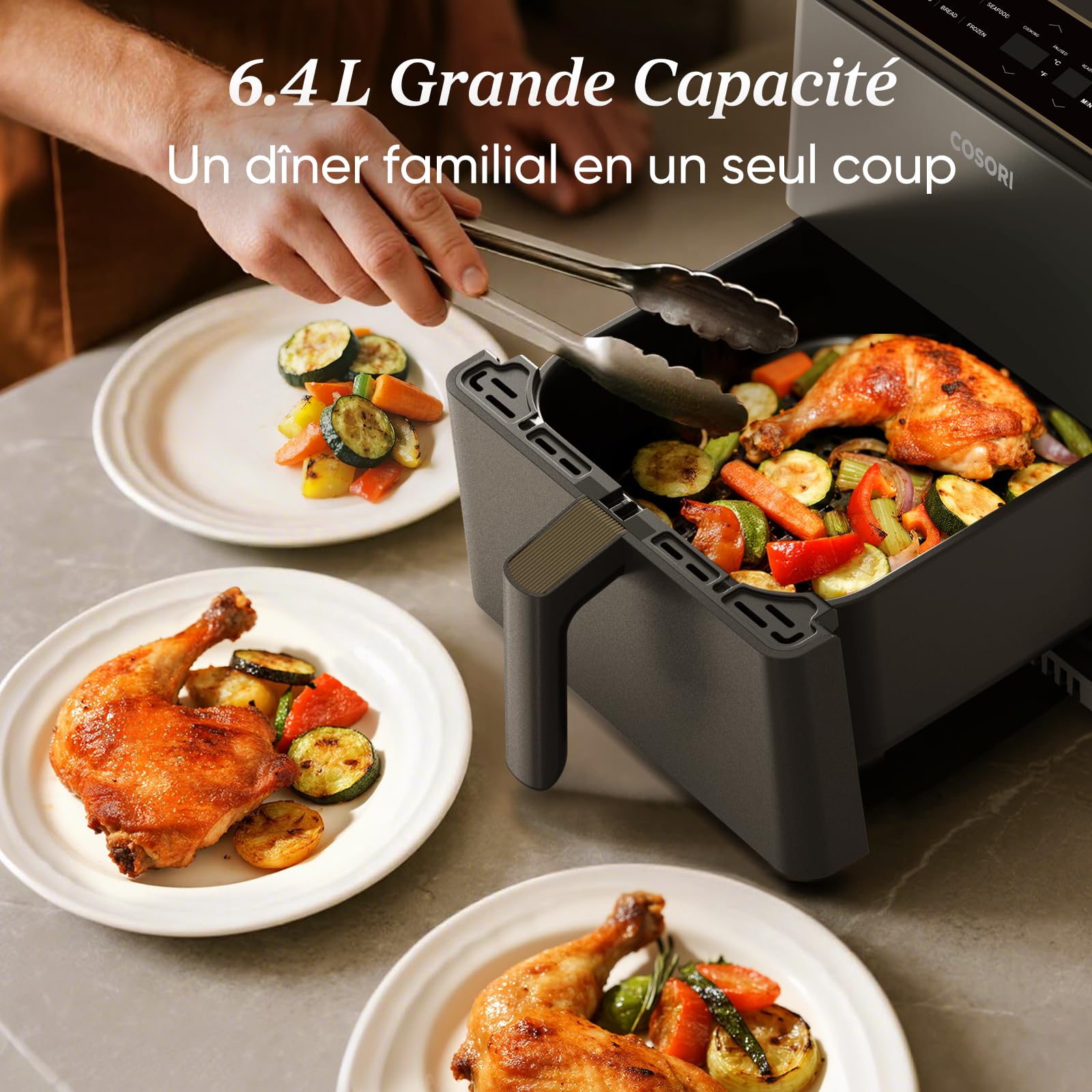 Cosori Air Fryer Dual Blaze 6.4L 11-EN-1 Cuisson Homogène