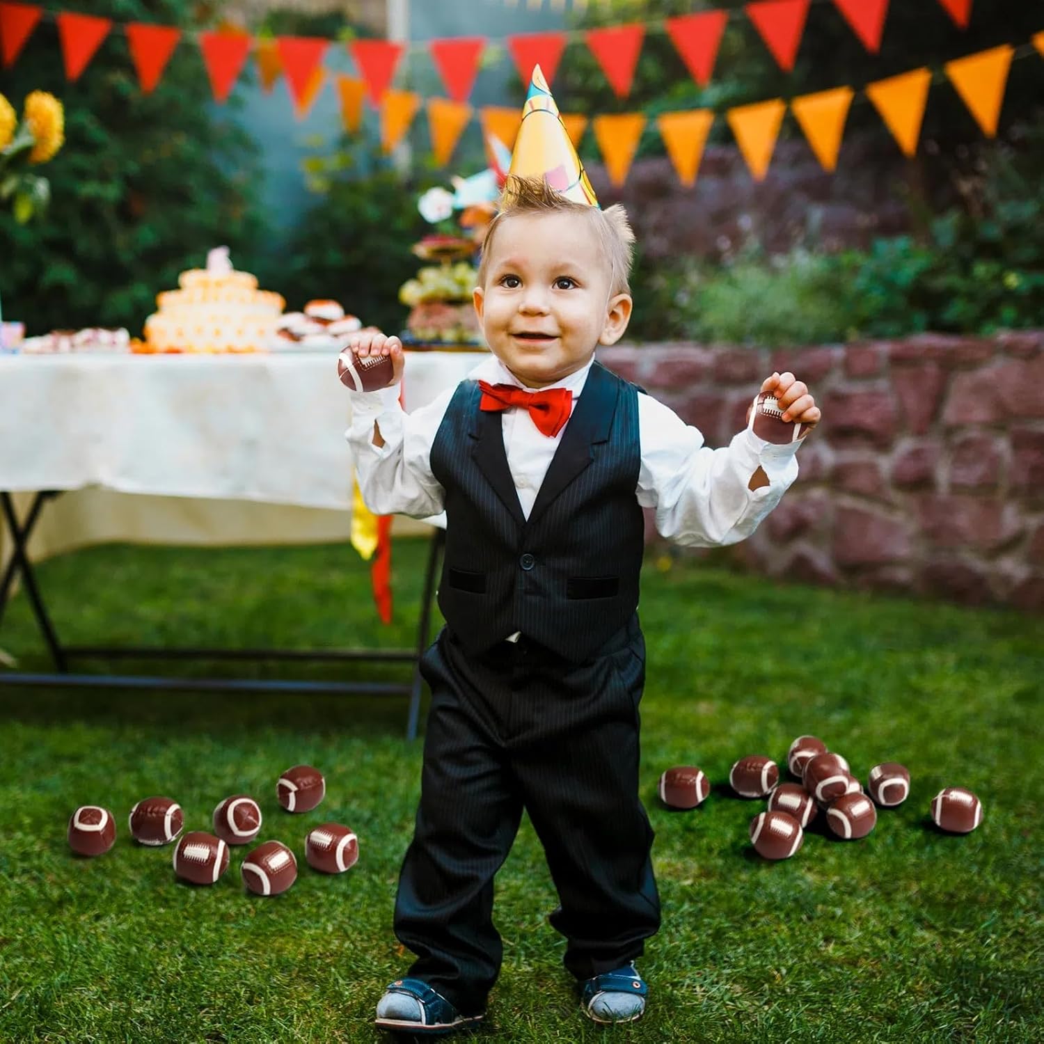 Vinsot 50 Pcs Mini Footballs Bulk 2 Inch Leather Foam Stress Ball Football Party Favor for Kids Birthday Homecoming Game Carnival School Reward Supplies Gift Goodie Bags Stuffers - Image 4