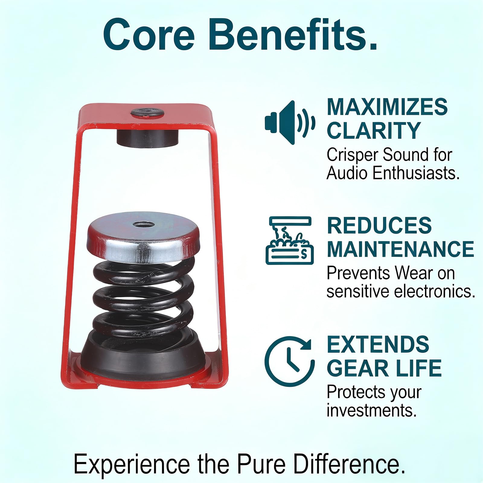 DTGN Support Antivibratoire 2 Pièces Acier Carbone Rouge Noir