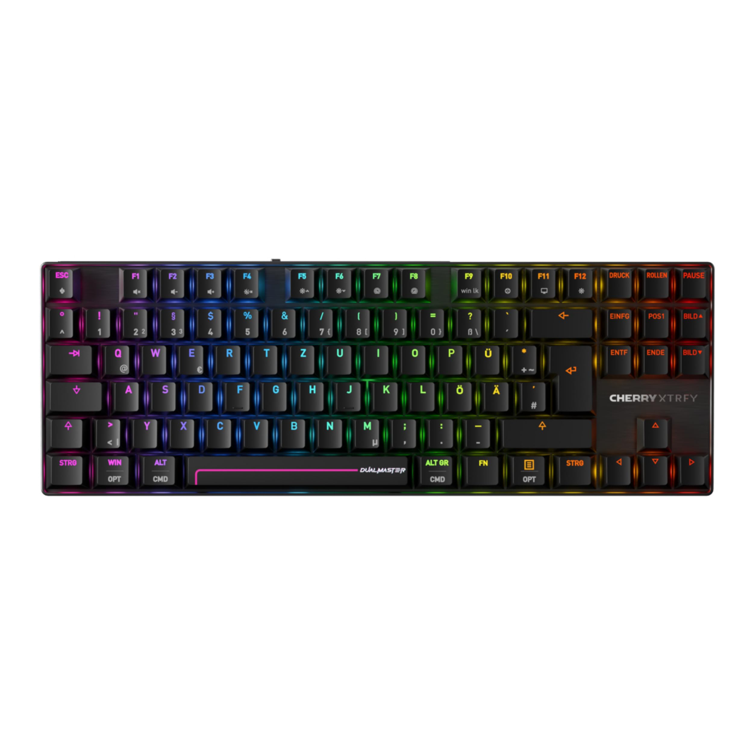 Cherry XTRFY MX 8.2 Pro TMR Wireless TKL Magnetic/Mechanical Gaming Keyboard, German Layout (QWERTZ), Cherry MK Crystal Hot Swappable Switches, Black