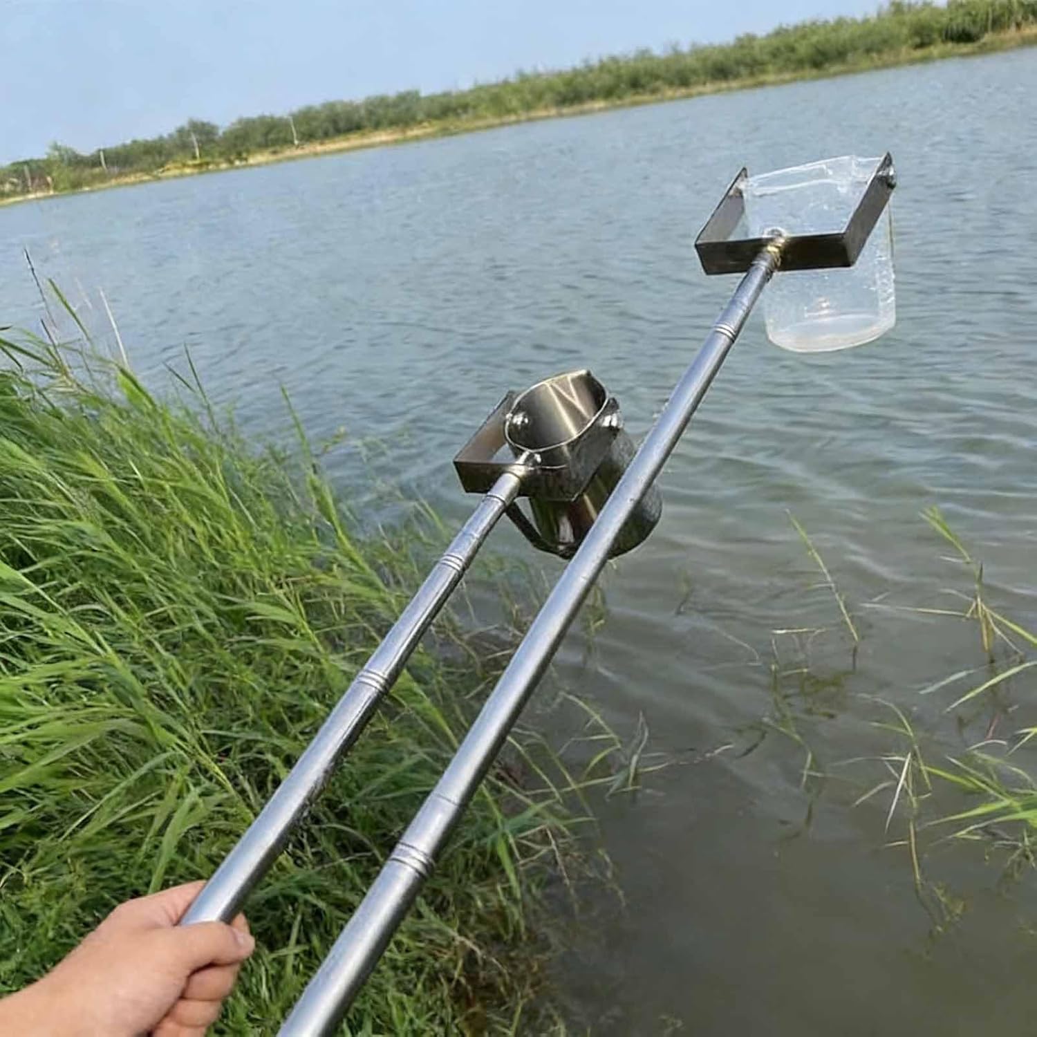 500ml/1000ml Telescopic Water Sampler Dipper, Stainless Steel Pendulum Beaker Sample Ladle with Water Sampling Pole, 1.9ft- 23ft Sampler Rod for Environmental Monitoring,Lab Sampling