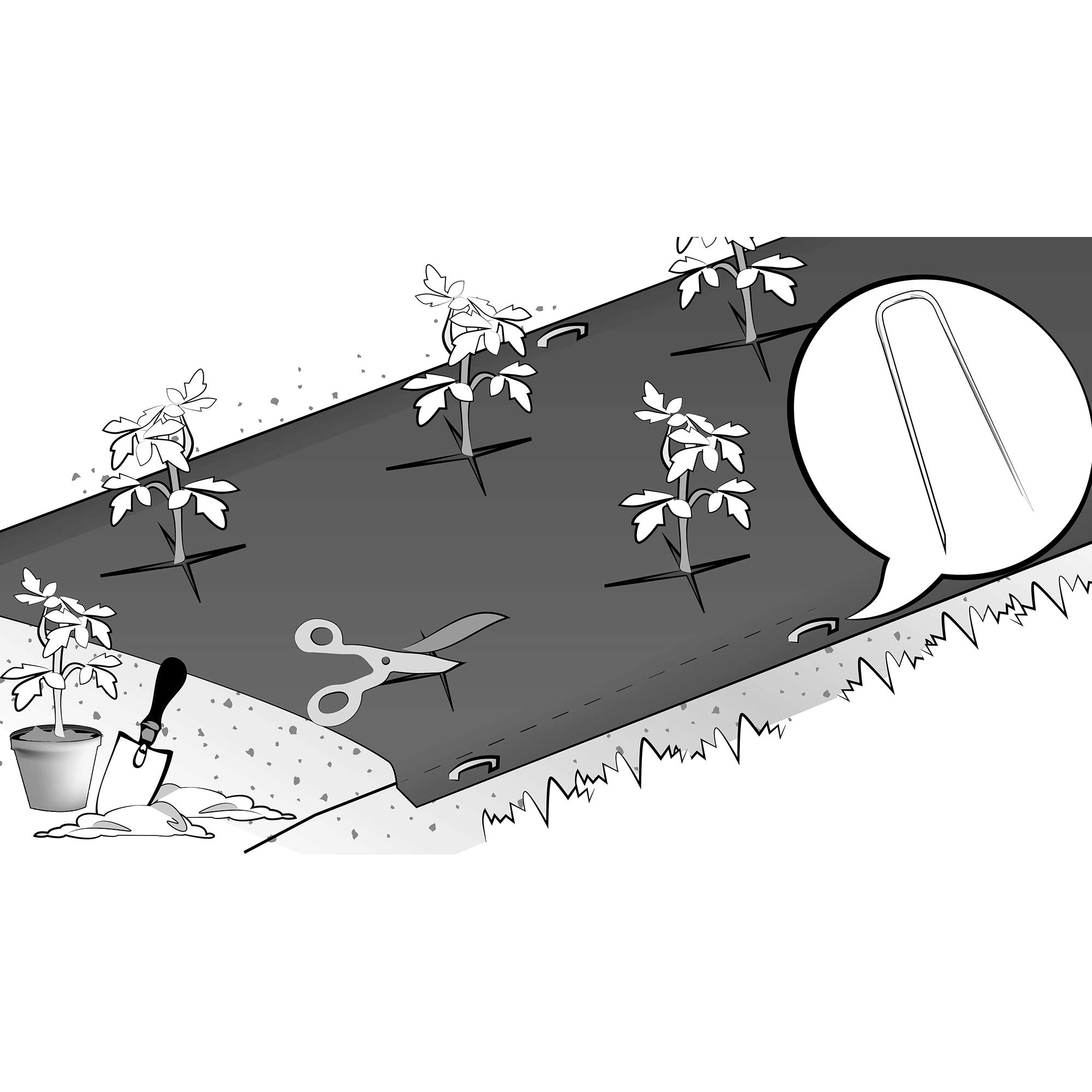 Tenax Full Cover 0,90x50 m Noir, Tissu Non-tissé de Paillage Anti-Mauvaises Herbes pour Jardins, Parterres de Fleurs ou comme Base pour Les Allées