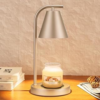 Champage Gold Candle Warmer with Timer - Electric Candle Lamp for Scented Wax with 2 Bulbs - House Warming Gifts for Women