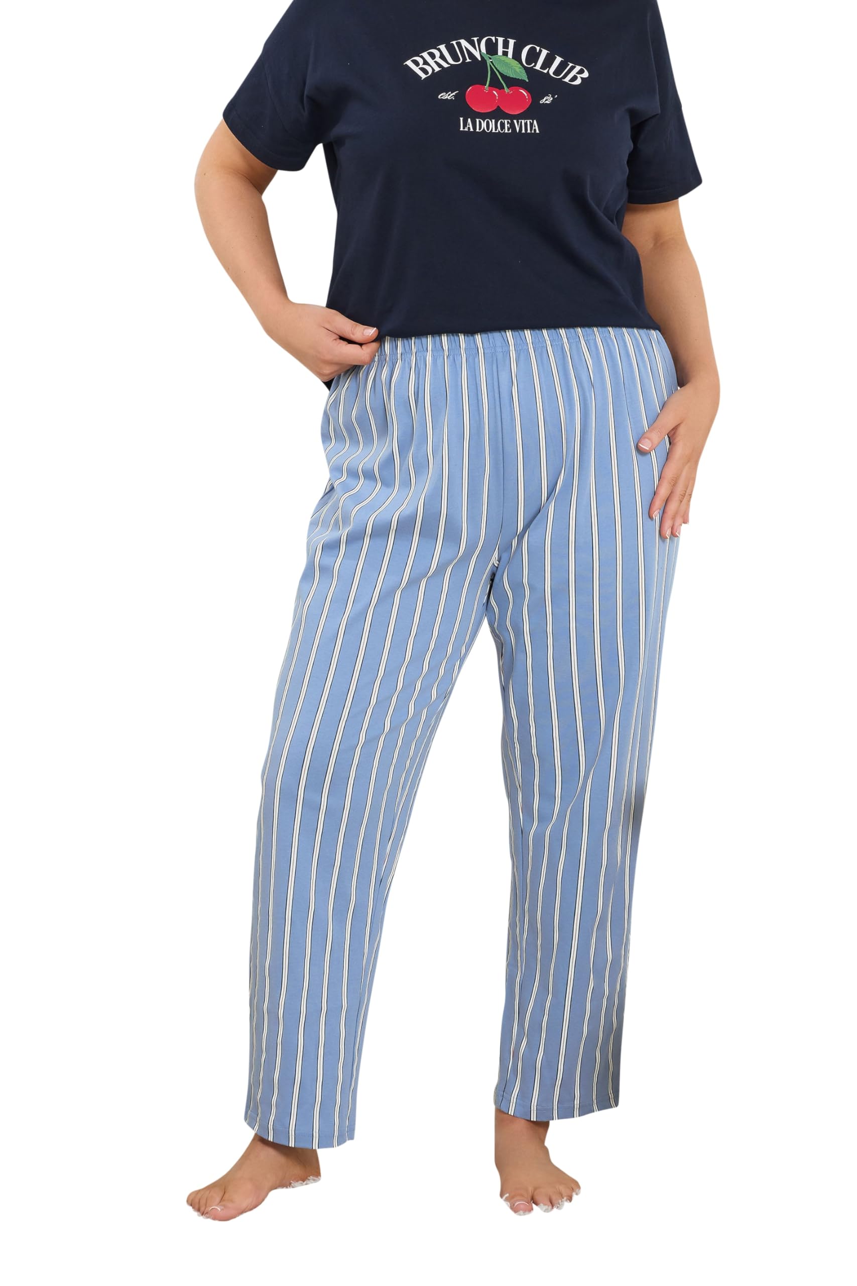 Yours Women's Pyjama Bottoms - Blue - Size 26-28