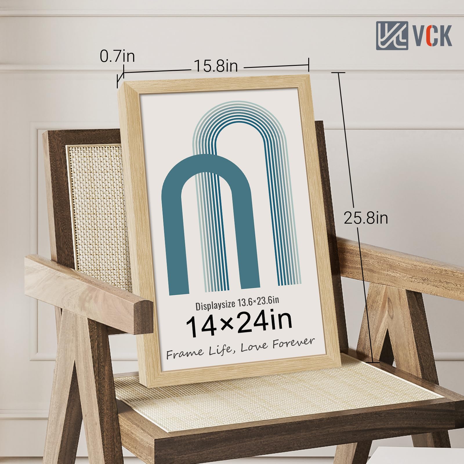Snapklik.com : VCK 14x24 Oak Wood Frame For Picture