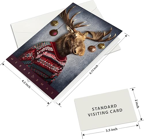 Miniatura 6 de easykart labels 18 divertidas tarjetas de Navidad con sobre, tamaño grande de 6.75 x 4.5 pulgadas para amigos, familiares y seres queridos