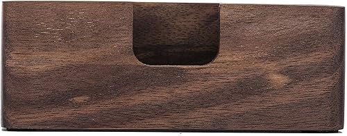 Miniatura 2 de WOODme Tarjetero de madera personalizado personalizado para tarjetas de visita de escritorio, nombre de empresa, soporte de tarjeta ovalado para