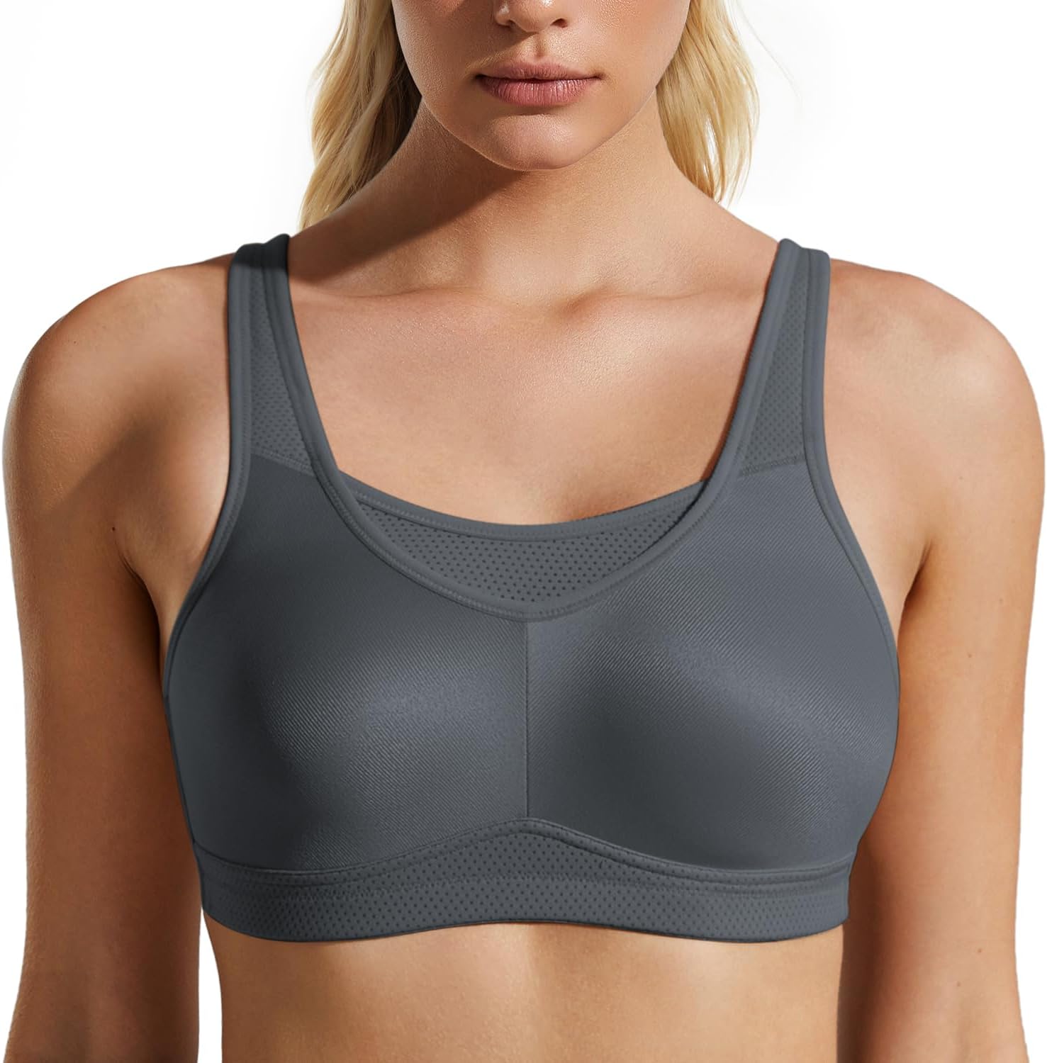 Wingslove High Impact Sports Bras for Women Seamless Full Coverage High Neck Workout Bra