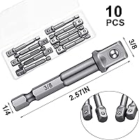 Vista 2 de Adaptador de impacto cuadrado para taladros, extensión de brocas de destornillador, adaptador de enchufe de impacto hexagonal para bricolaje