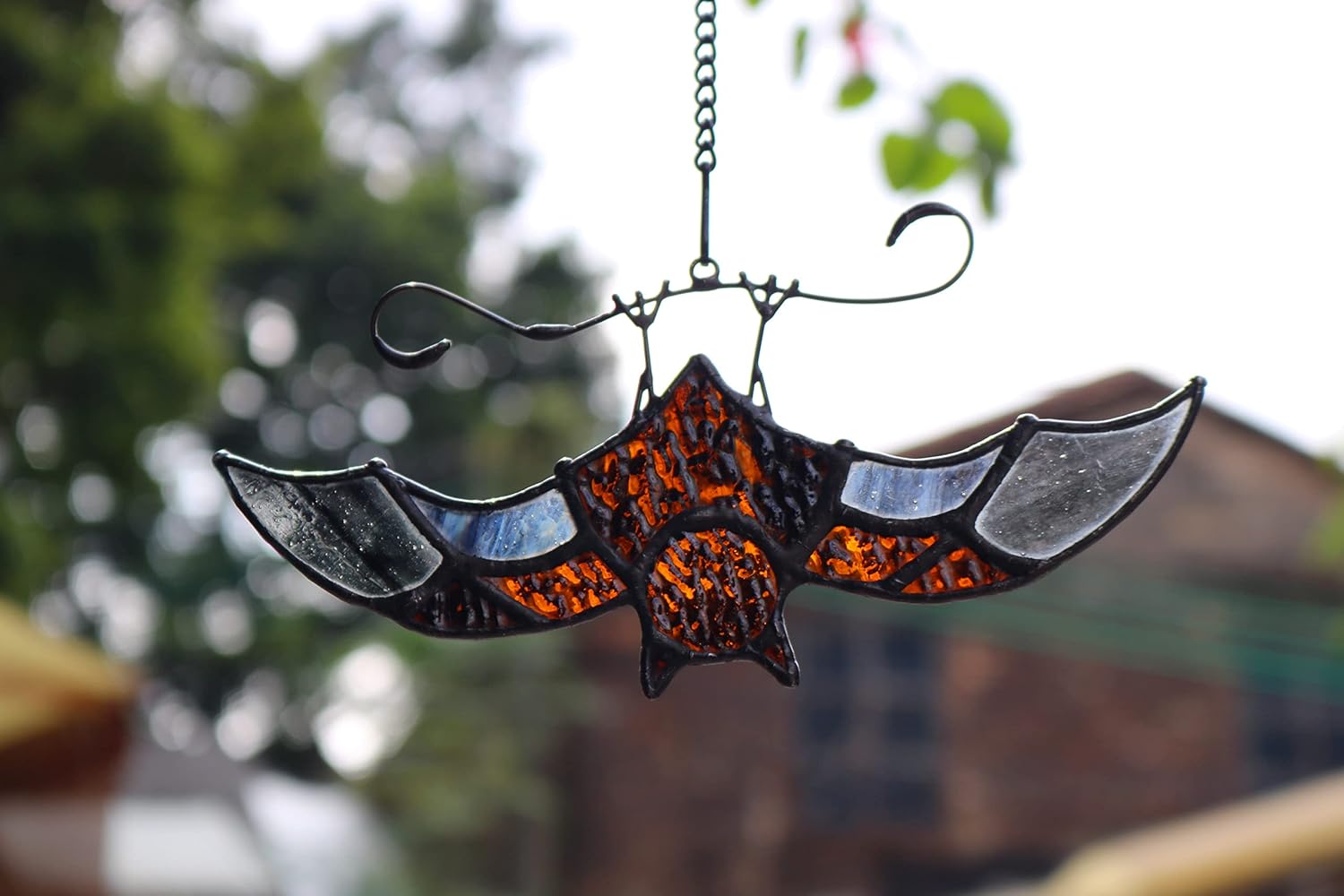 BOXCASA Bat Stained Glass Window Hangings, Bat Suncatcher Halloween Decoration,Bat Decor Hanging for Home, Office, Kitchen,Living Room - Image 4