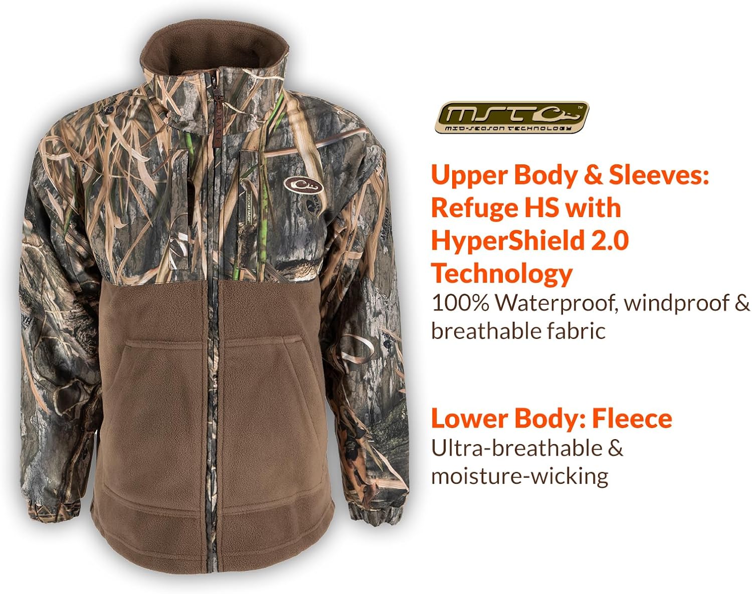 Drake Waterfowl Youth MST Eqwader Warm Moisture-Wicking Fleece Lined Waterproof Windproof Breathable Full-Zip Outdoor Jacket - Image 4