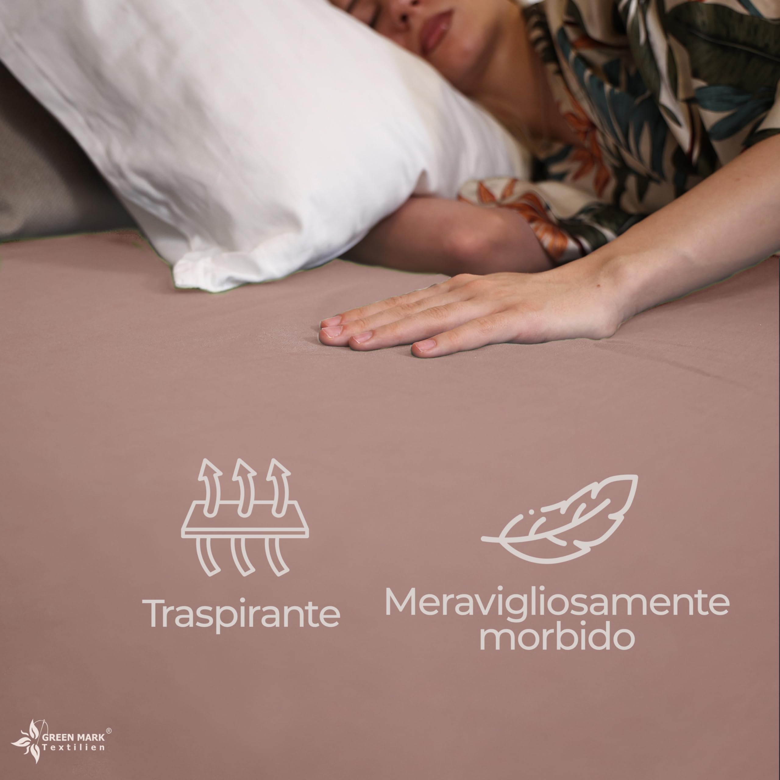 GREEN MARK Lenzuola piatte classiche – Set di 2 lenzuola piatte in 100% cotone, delicate sulla pelle, facili da curare e lavabili in lavatrice ad alte temperature - Sabbia/Beige - 140x200 cm