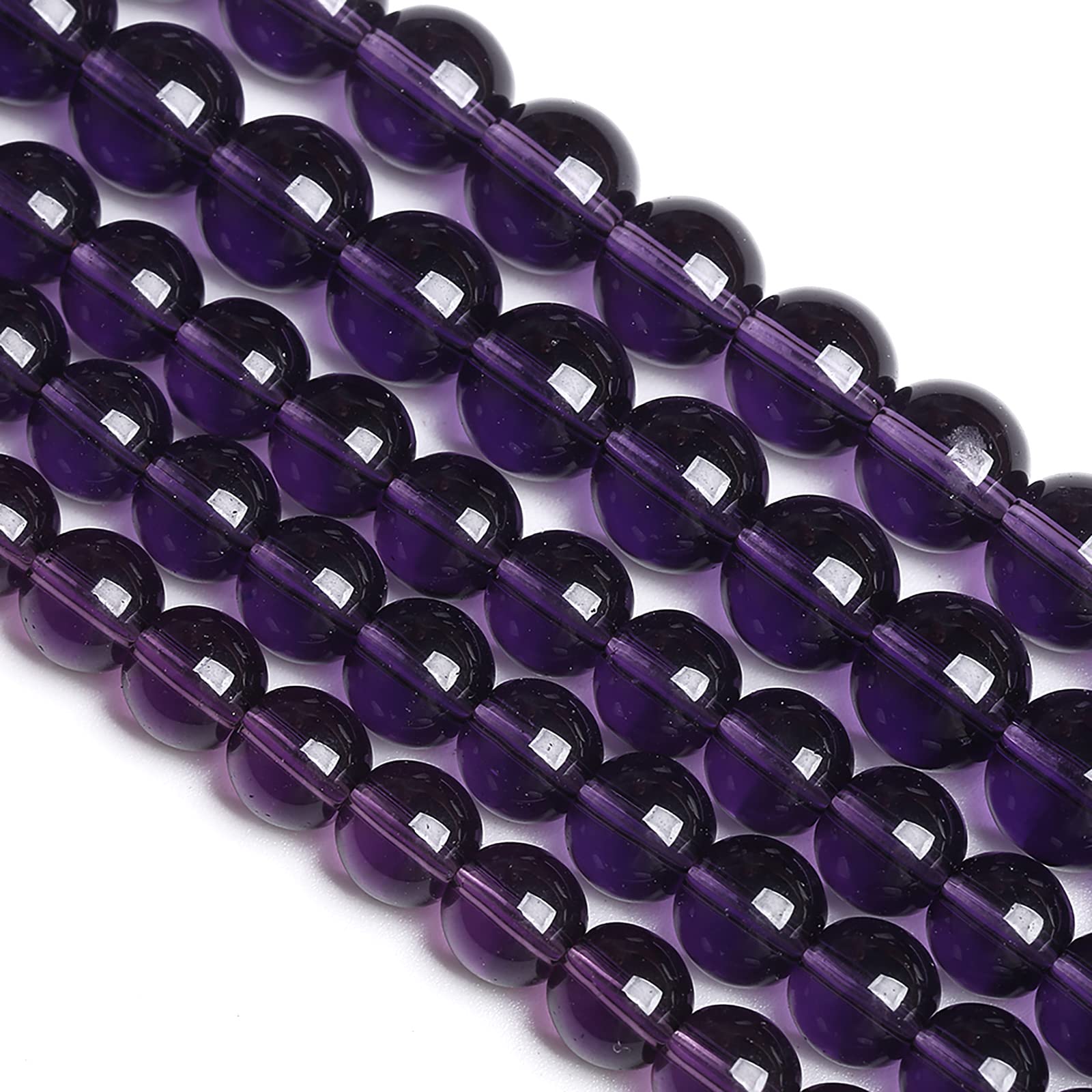 Collier Perles De Verre Améthyste Violet – Bijou Vintage, Couleur Intense