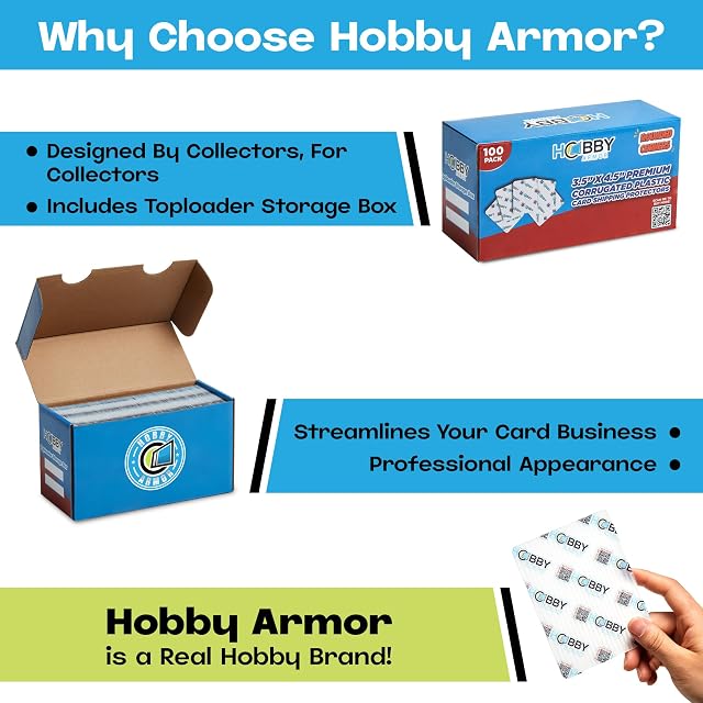 Foto 5 de 6 de Hobby Armor - Paquete de 100 protectores de envío de tarjetas coleccionables de plástico, 3.5 x 4.5 pulgadas…