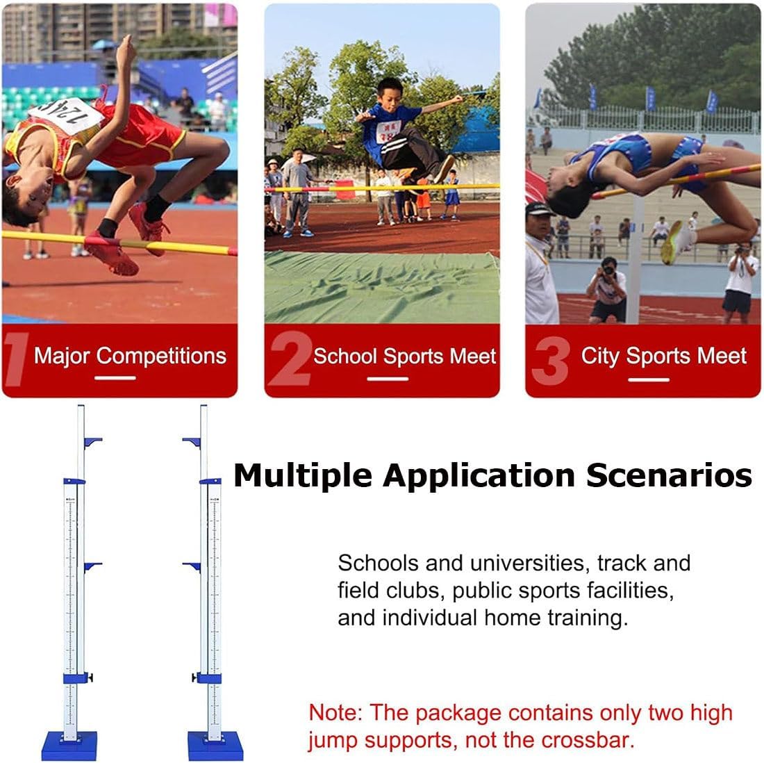 Aluminum Competition Track Field High Jump Posts,Portable High Jump Training Standard,with 2 Adjustable Uprights Frames,Athletics Jumping Events Tester,for Outdoor School