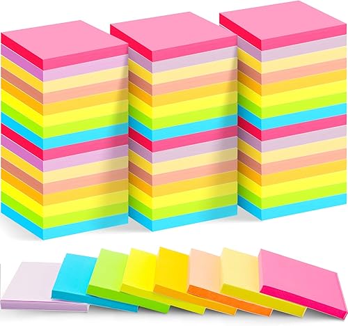 Miniatura 1 de Paquete de 40 notas adhesivas 3 x 3 pulgadas almohadillas autoadhesivas de notas de varios colores brillantes bloc de notas colorido suministros de