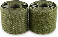 Vista 8 de Cinta de velcro de 2 pulgadas de ancho, color negro, no adhesiva, tela de nailon negro, juego de cierre de cinta de velcro para bolsos, ropa