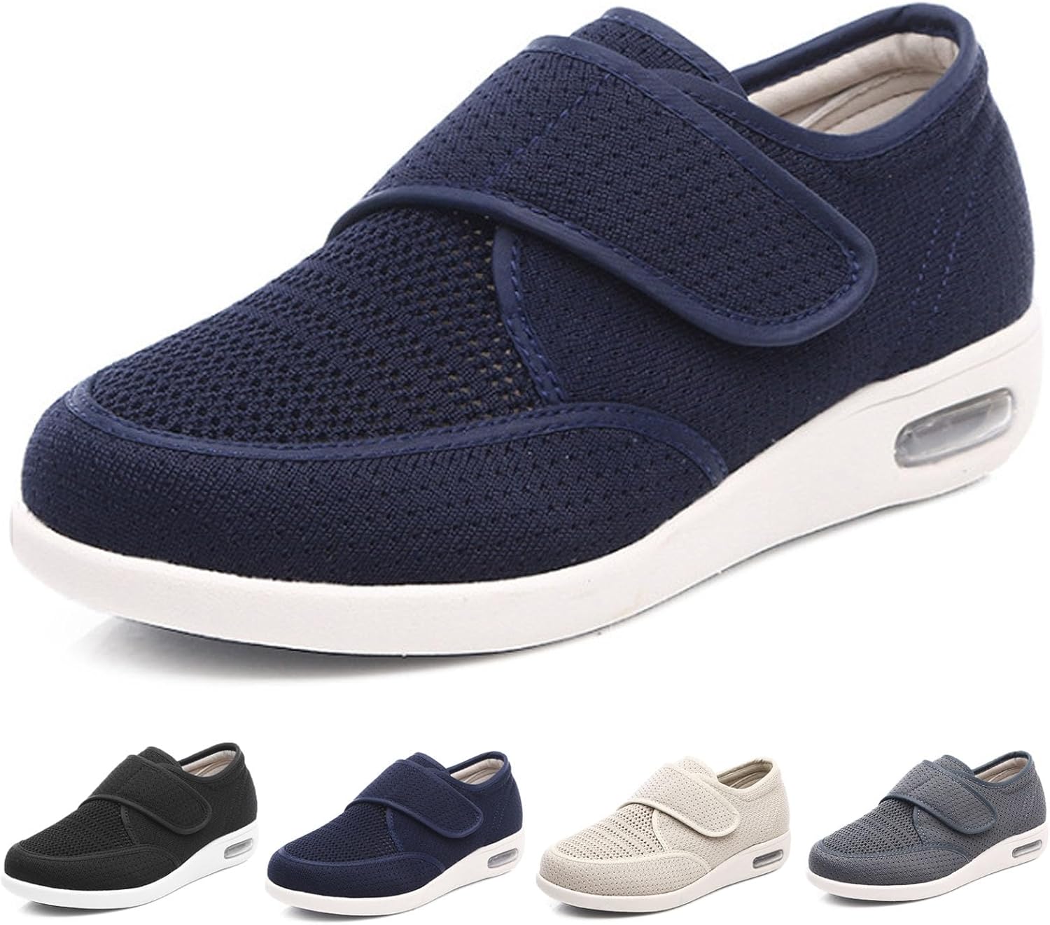 bumuam Diabetic Shoes Width Shoe for Elderly Women,Women's Wide Width Elderly Shoes, Adjustable Closure Lightweight Breathable for Diabetic Swollen Feet Men 5.5/Women 6.5