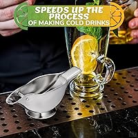 Vista 2 de Exprimidor de Limón Bird con Boca de Vaciado - Exprimidor Cítrico Manual Prensa de Frutas de Mano para Limones y Limas De Acero Inoxidable