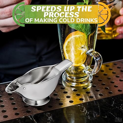 Miniatura 2 de Exprimidor de limón para pájaros con boquilla de vertido, exprimidor manual de cítricos  Prensa de frutas de mano para limones y limas  Acero