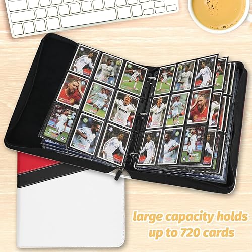 Miniatura 6 de Carpeta de tarjetas intercambiables, carpeta de álbum de colección de tarjetas con 720 bolsillos laterales de carga, carpeta de álbum de 9 bolsillos