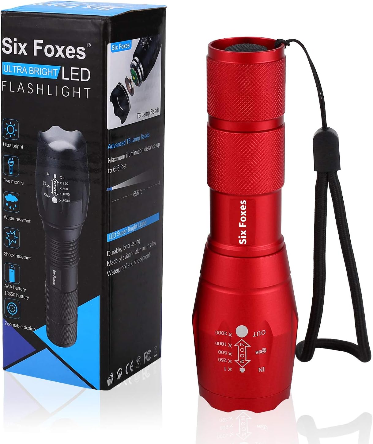 Tactical Flashlight SIX FOXES Waterproof Image