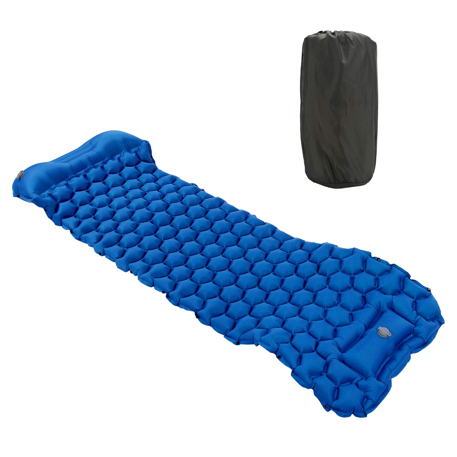 Tappetino da Campeggio Air Sleeping Pad - Pad Gonfiabile Leggero da Viaggio con pressa a Pedale per Escursioni in Viaggio(Blu Reale)