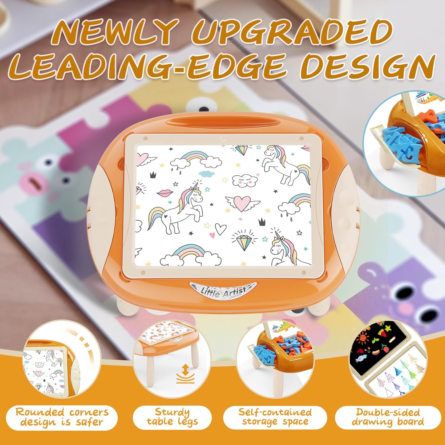 Toys for 1-2 Year Old, Toddler Toy with Magnetic Letters and Numbers, Learning and Educational Toys for 1 2 Year Old, Birthday (Creamy Orange) - Image 3