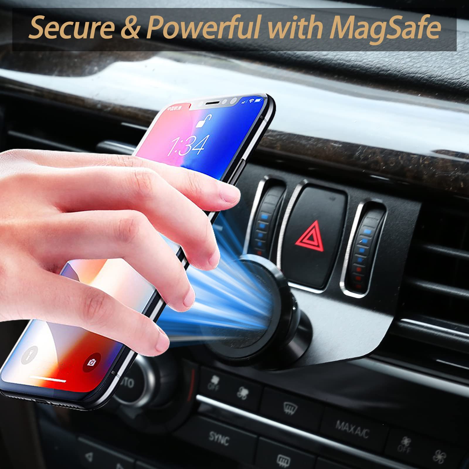 YUECHI 3 Colors Alumium Alloy Mobile Phone Holder Trim for BMW X5 F15,for BMW X6 F16, 2014-2020 (Black)