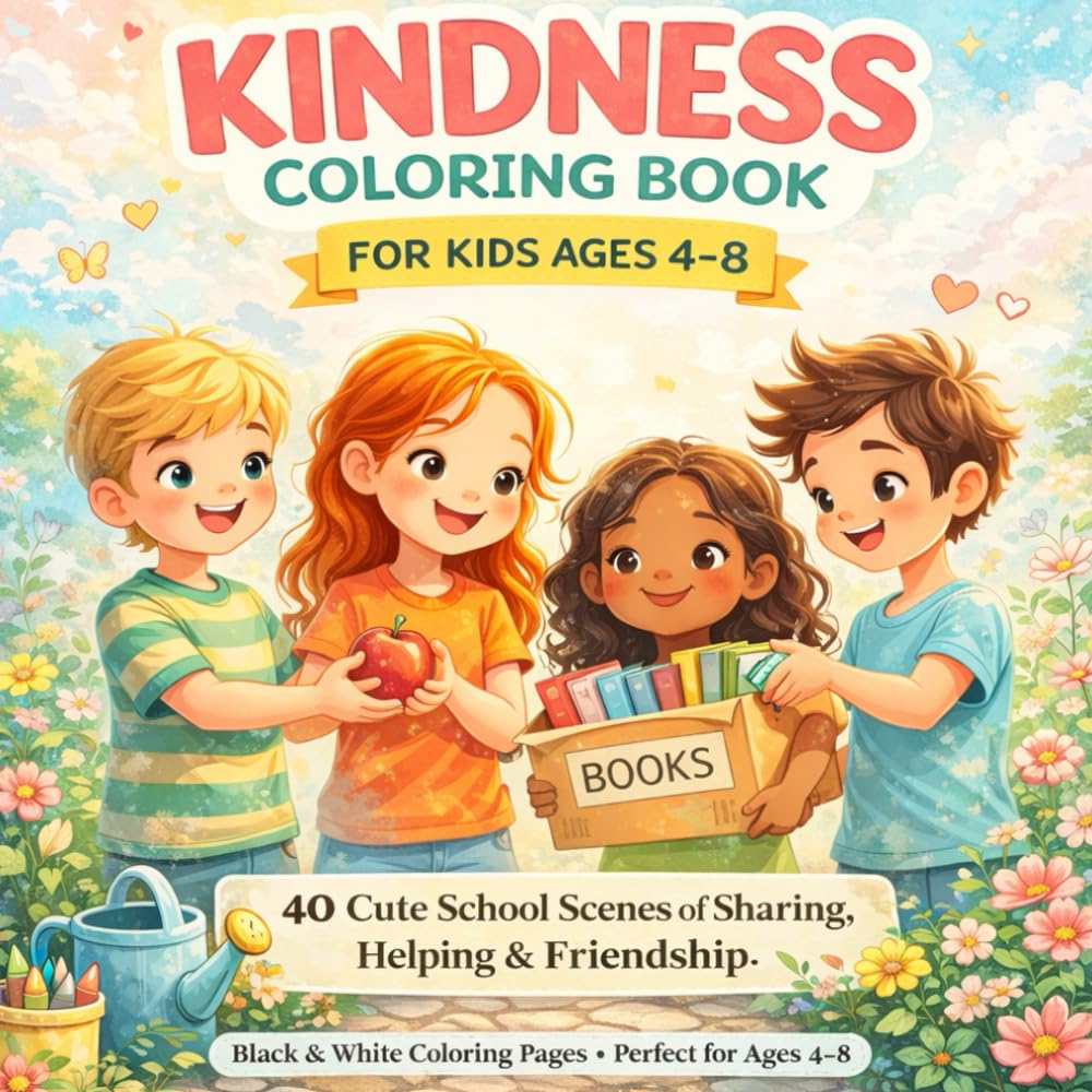 Coloring Kindness at School: A Positive Coloring Book for Kids to Learn Kindness, Friendship, and Social Skills