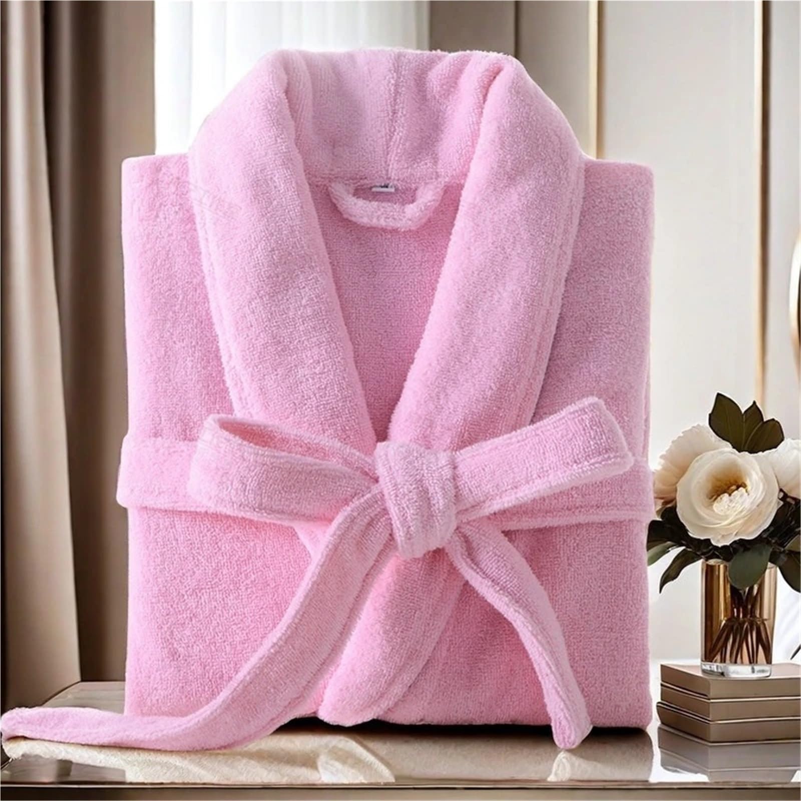 Albornoz Mujer Rizo Bata de baño gruesa for hombre, ropa dormir otoño e invierno, cálida, coral, holgada, informal, for estar en casa