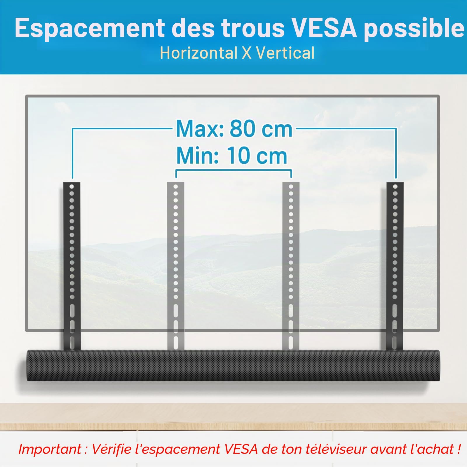 Support Sonos et arc TV, supports de barre de son réglables