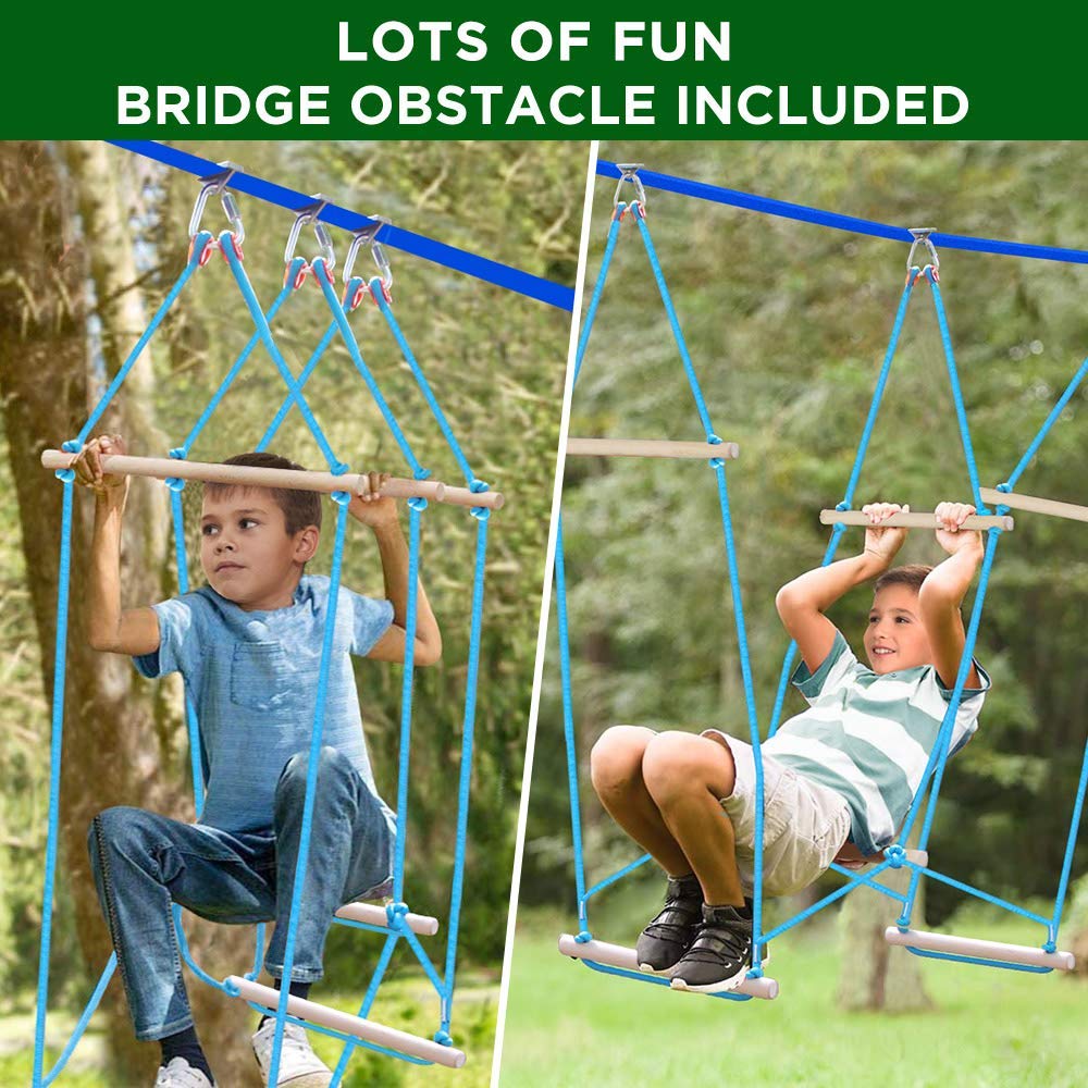 Dripex Ninja Warrior Obstacle Course for Kids 2X60FT Ninja Slackline