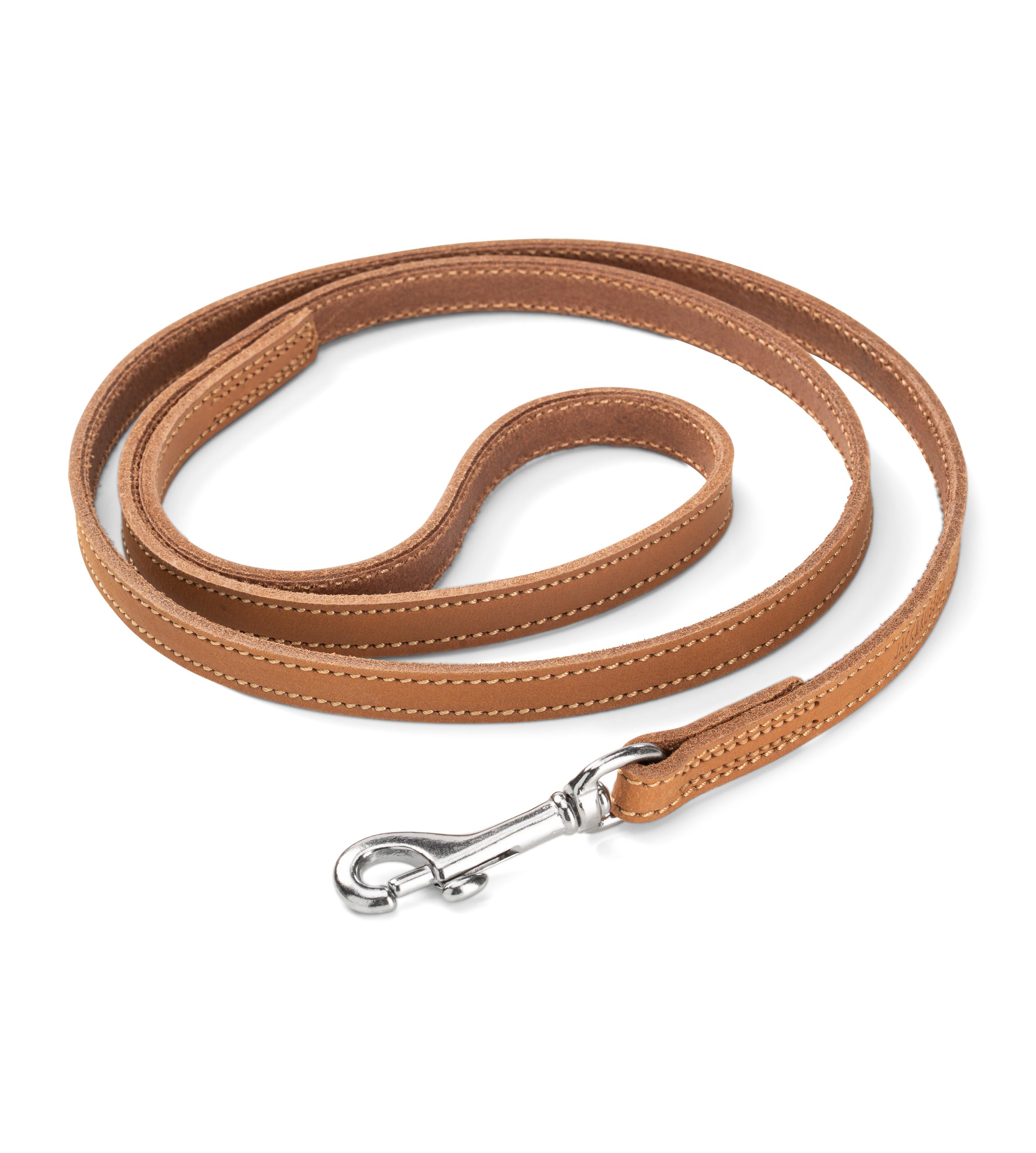 Guinzaglio Corto In Pelle Per Cani 1m - Premium Con Moschettone