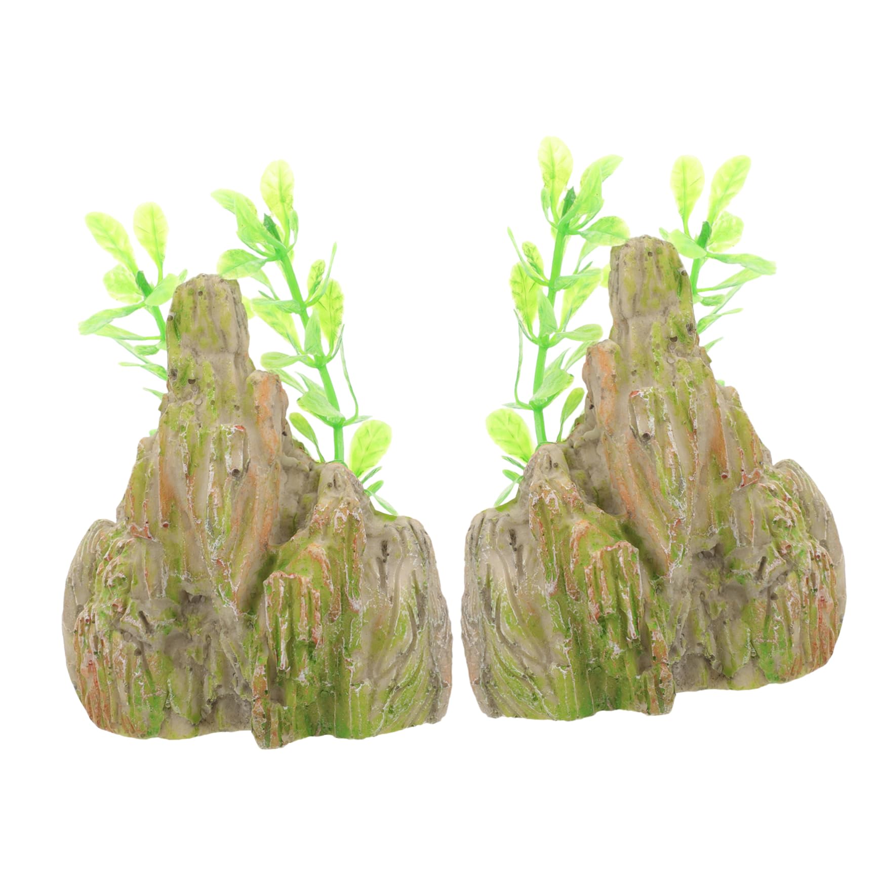Cabilock 4 Set Falso Acquario Di Montagna Piante Di Serbatoi Di Pesce Ornamenti Del Serbatoio Di Pesce Aquarium Aqua Montagna Di Resina Dell'acquario Grotta Di Pelle Di Pesce 2 Pezzi*4