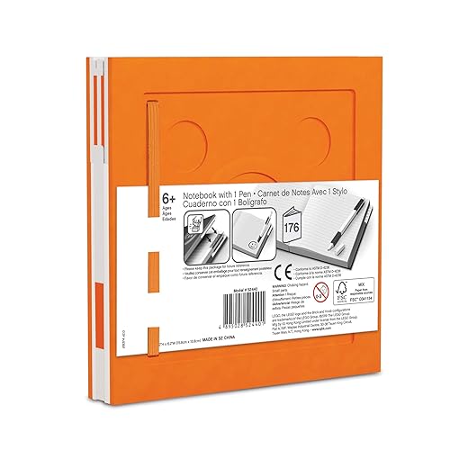 Miniatura 3 de LEGO Stationery - Cuaderno de bloqueo con bolígrafo de gel, color naranja