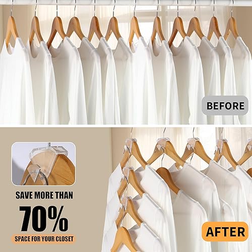 Miniatura 2 de SLMT Paquete de 30 ganchos para colgar que ahorran espacio, ganchos transparentes para colgar ropa, artículos esenciales para la habitación del