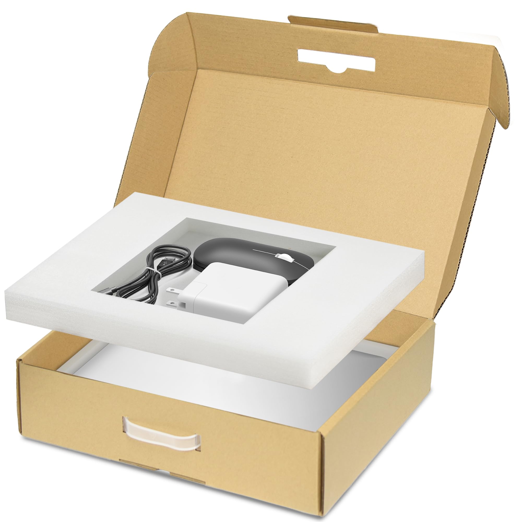 Yutrchey Laptop Versandkarton mit Schutzschaum für bis zu 17 Zoll Notebook, Karton Laptopbox zum Versand, sichere Mailer Box