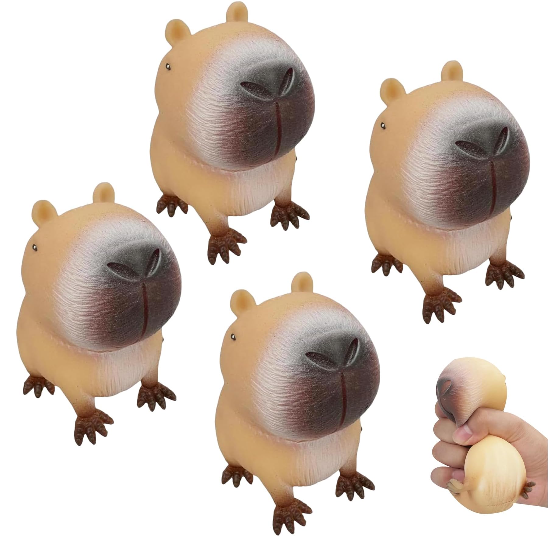 Puffer Fish Squeeze Stress Toy, Squishy Anti Stress Ball Toy, Anti-Stress Toy, Squeeze Toy, Stress Relief Toy for Adults and Children, Pack of 4