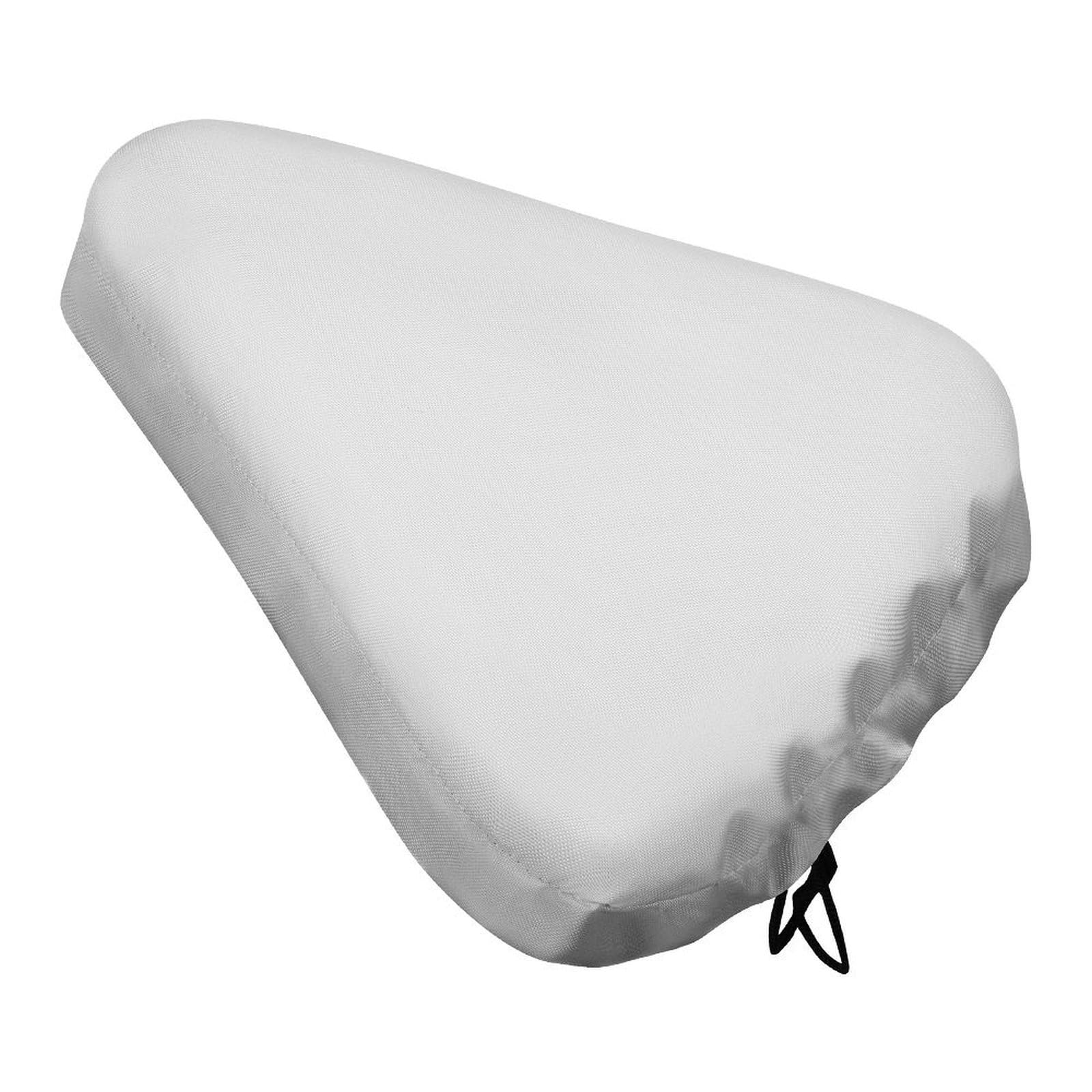 Treer Bike Seat Cover Waterproof, Outdoor Bicycle Saddle Rain Dust Cover with Elastic, Water Resistant Bicycle Seat Protector Shield Non-Slip for Journey and Travel (White,27x37cm)