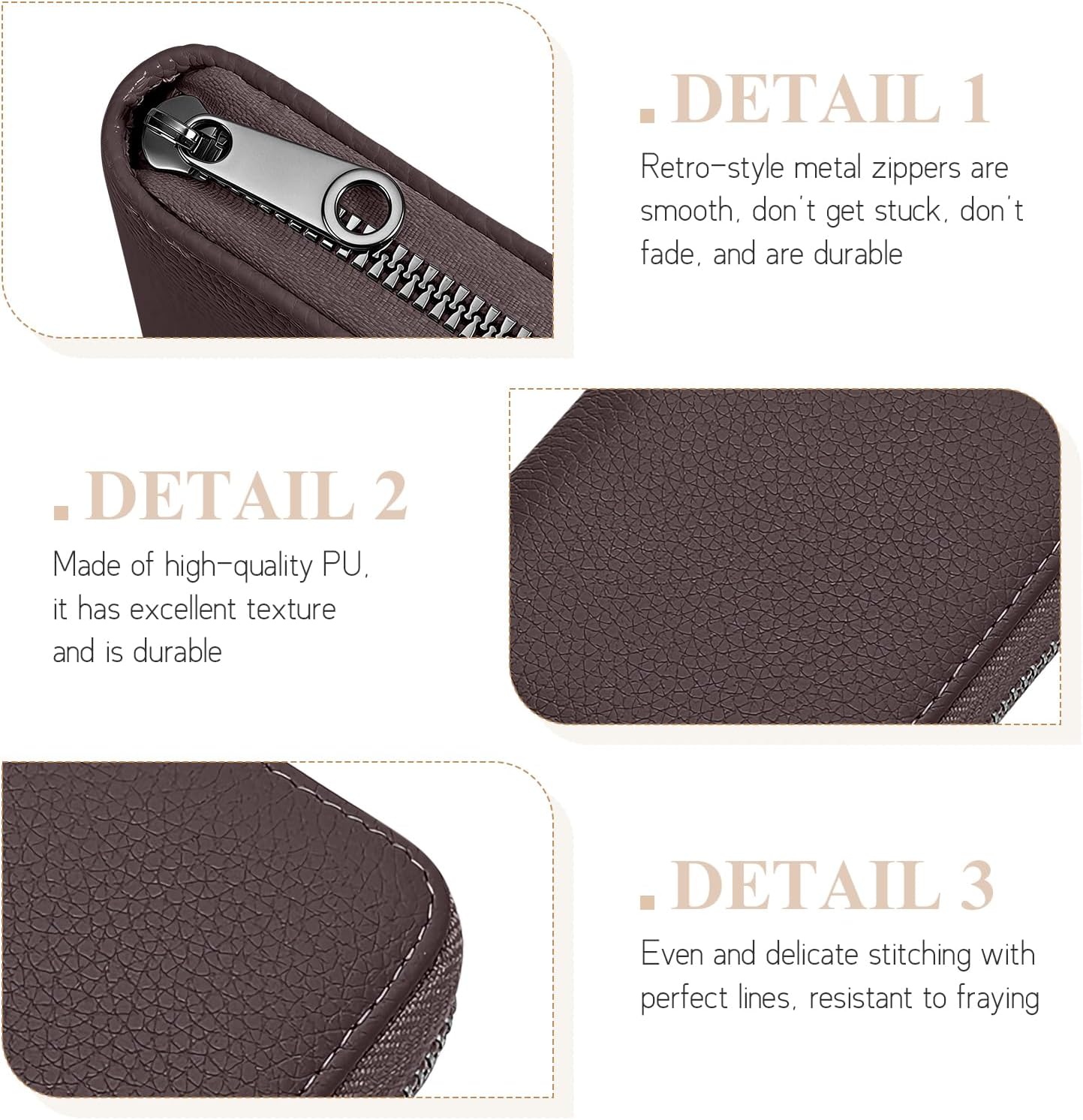 Multi-Card Organizer Wallet, 18 Card Slots + 2 Coin Pockets, PU & Oxford Fabric, Slim ID Driver's License Holder, Fashion Casual Card Case Wallet (Brown)