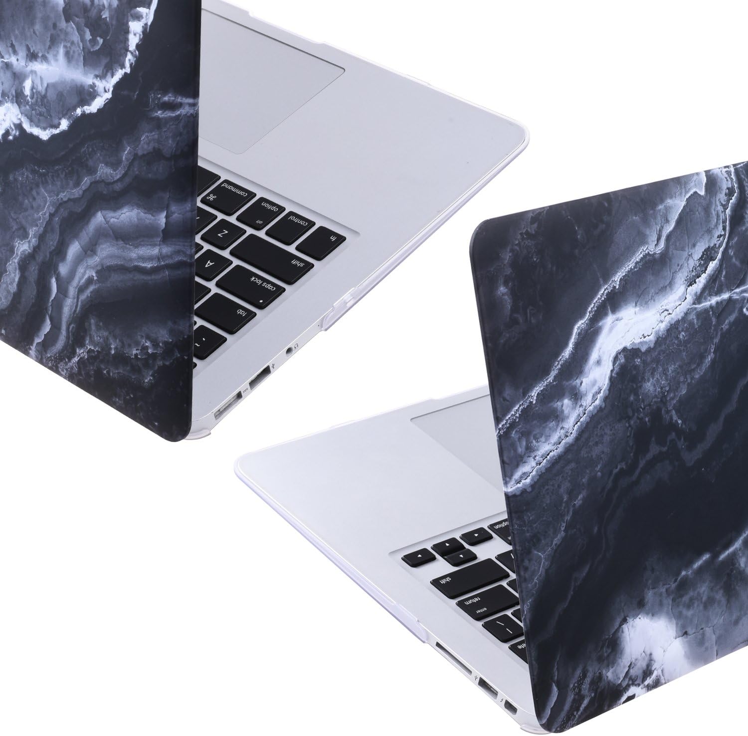Cosmos Rubberized Plastic Hard Shell Cover Case for Older Version 2010-2017 Released MacBook Air 13 inch Model A1369 / A1466 (MacBook Air 13" (A1369 / A1466), Black Marble Pattern)