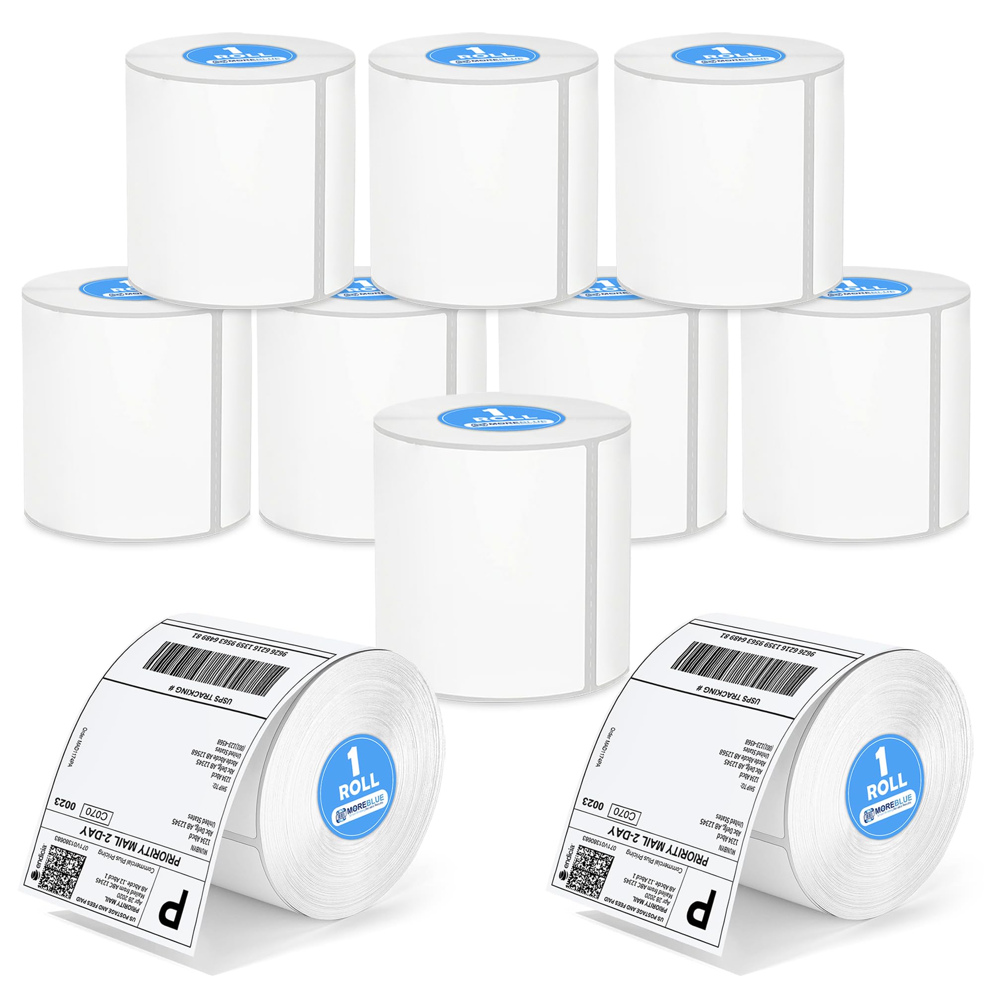 70gsm Thermal Shipping Label Roll - 4x6 Inch | 4000 Labels (10 Rolls x 400) | Self-Adhesive Direct Thermal Barcode Labels for Shipping, Logistics, Ecommerce & Warehouse Use Smudge-Free